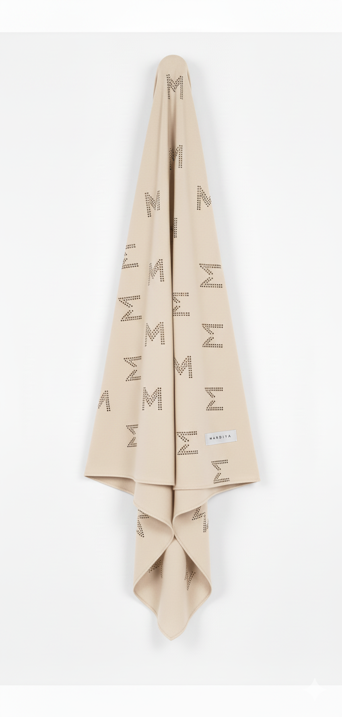 RHINESTONE HIJAB - VANILLA MILK