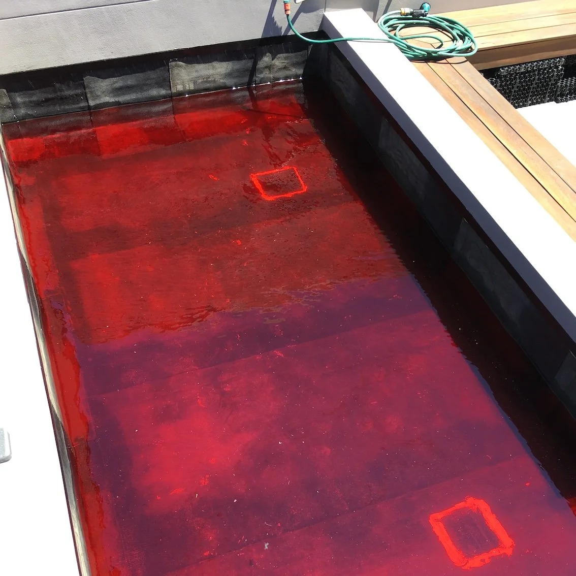 Site H - 48hr Dye test of new waterproofing