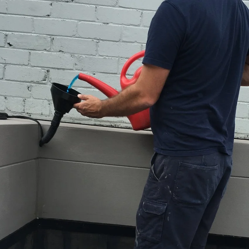 Site B - Dye test to unsealed penetration