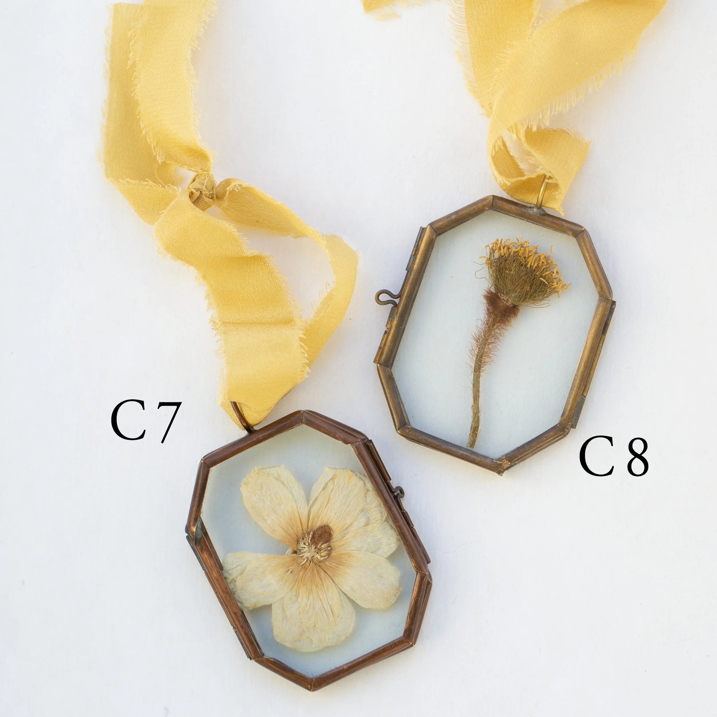 Vintage Glass Locket Ornament - Chartreuse Silk