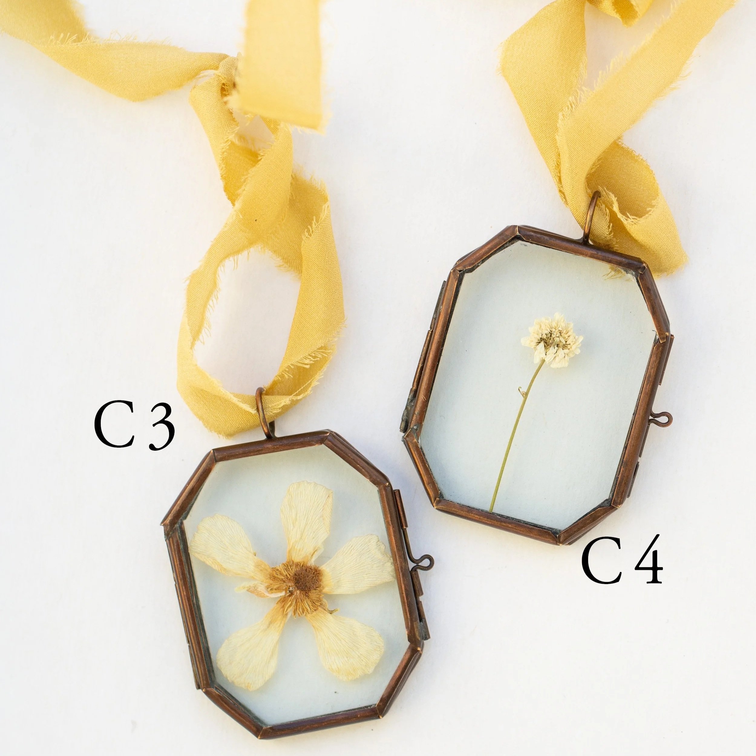 Vintage Glass Locket Ornament - Chartreuse Silk