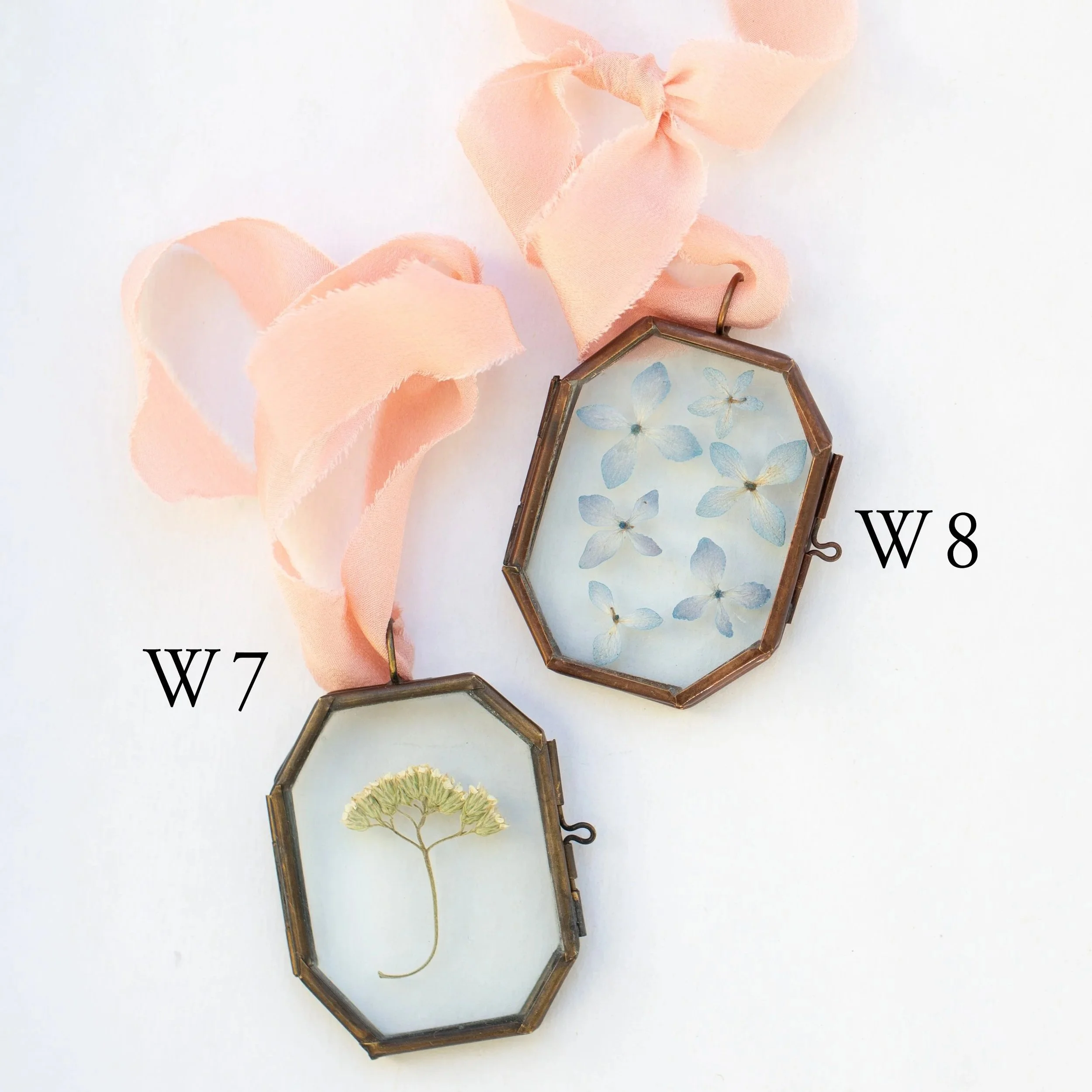 Vintage Glass Locket Ornament - Warm Rose Silk