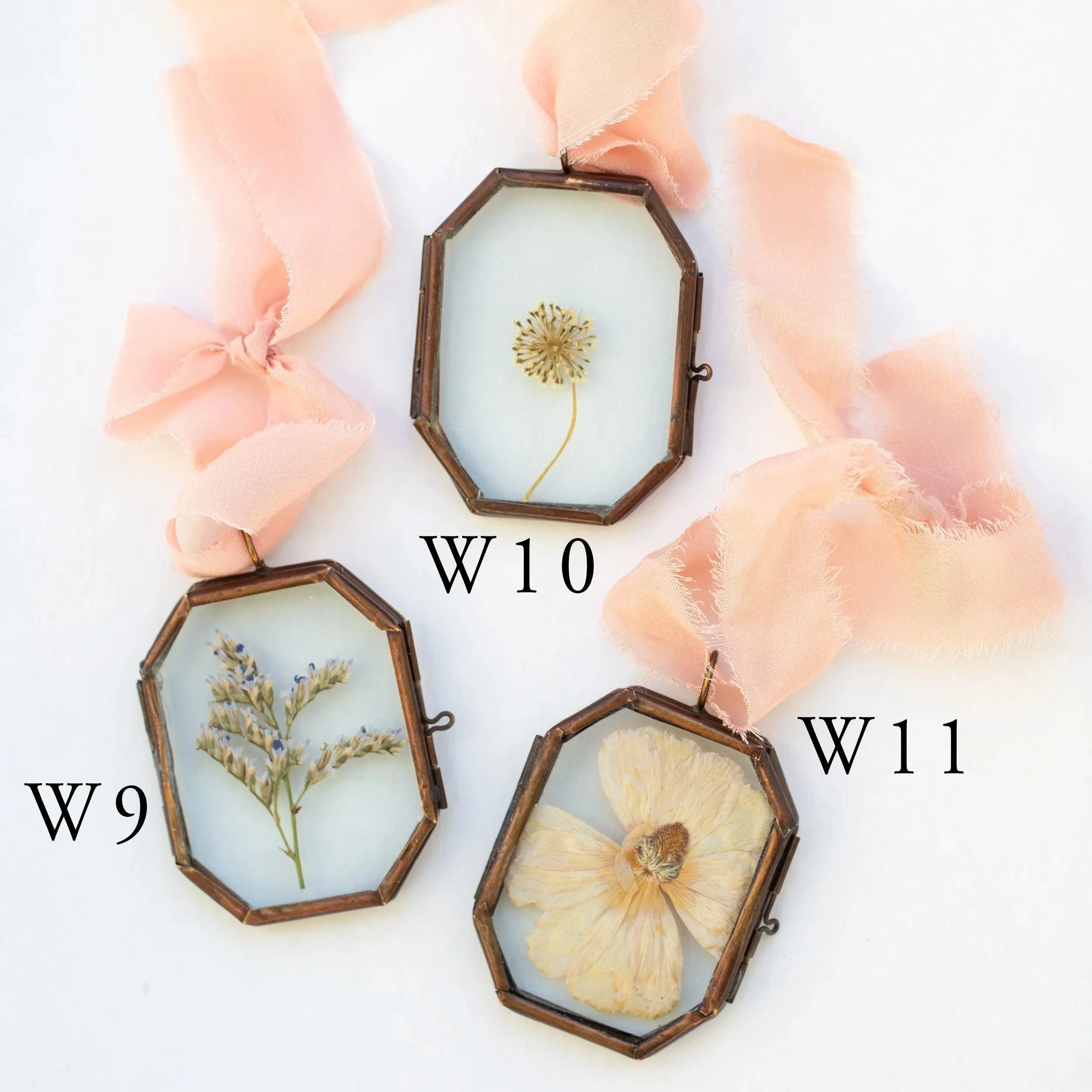 Vintage Glass Locket Ornament - Warm Rose Silk