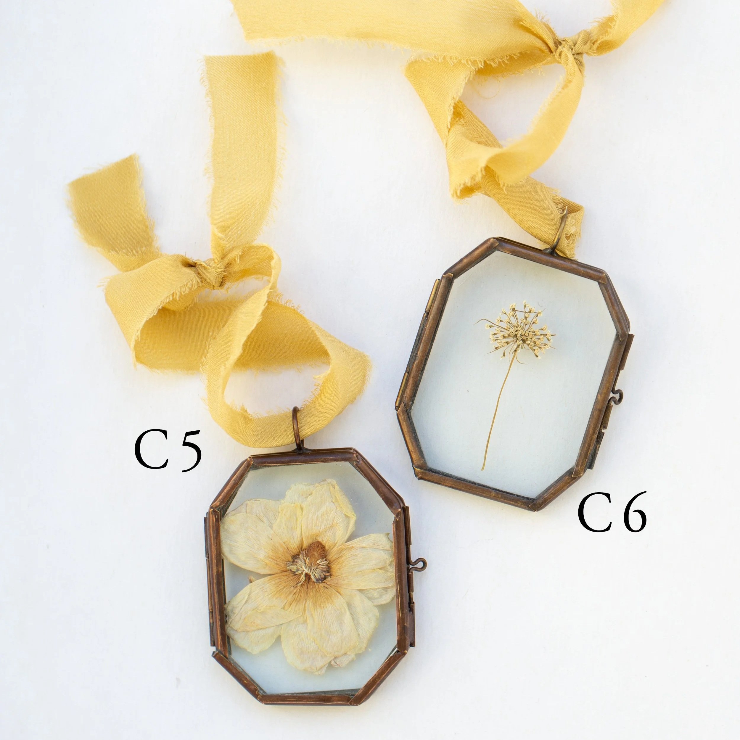 Vintage Glass Locket Ornament - Chartreuse Silk