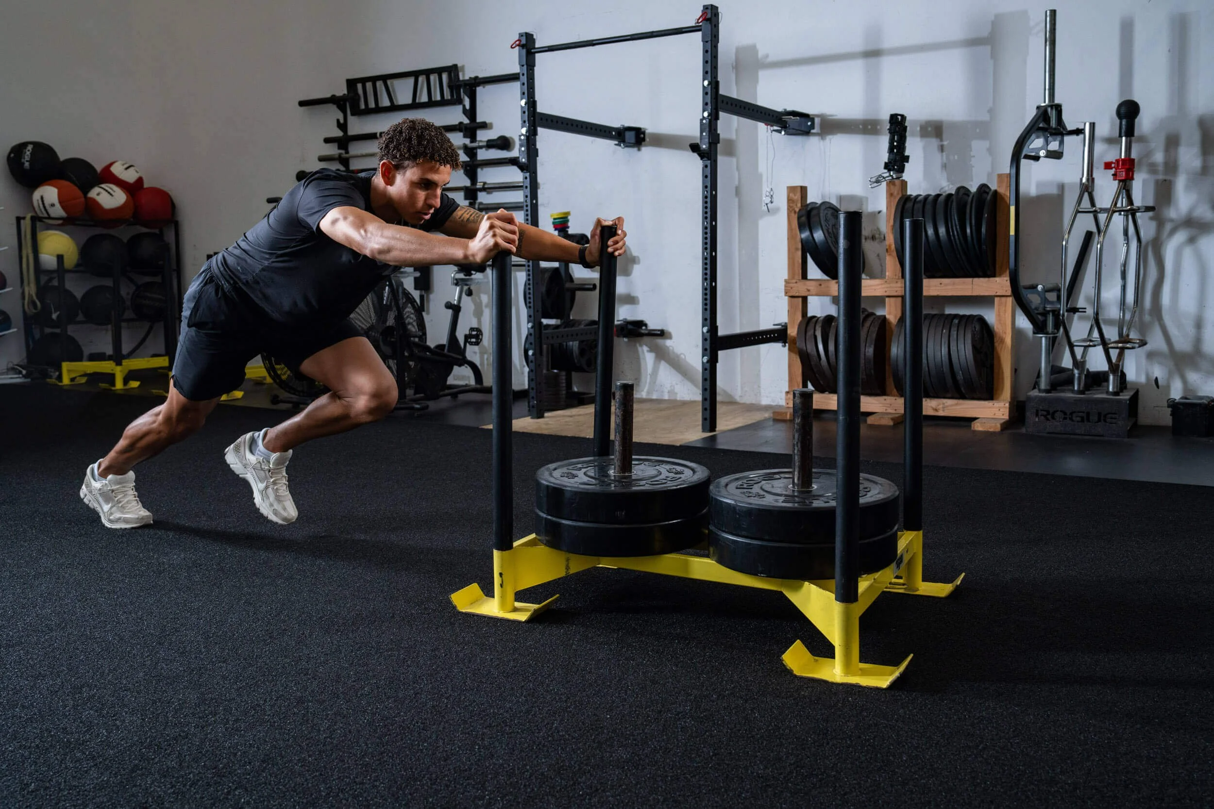 Student athlete completing strength and power development drills