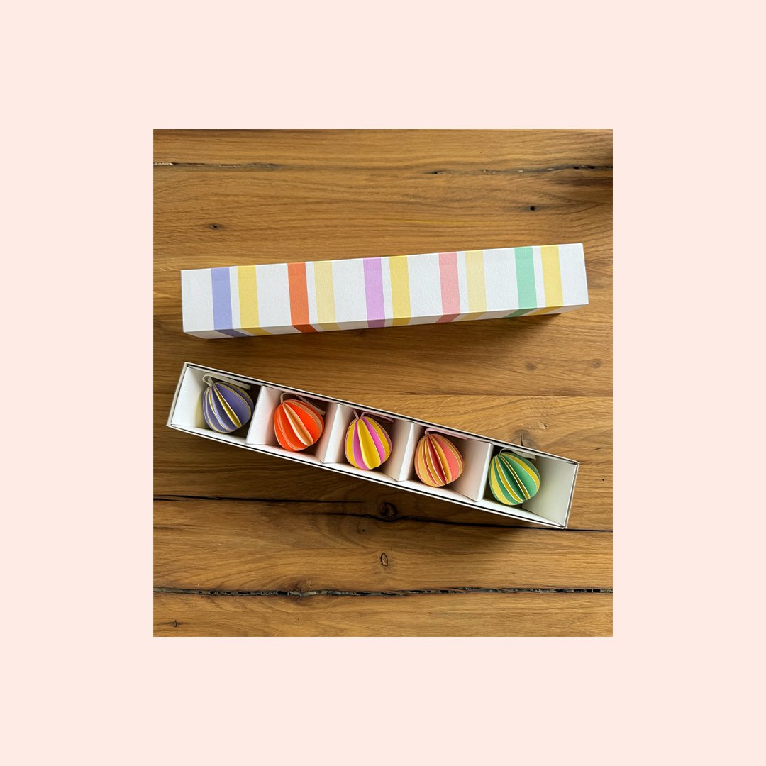 Easter paper decorations set close-up