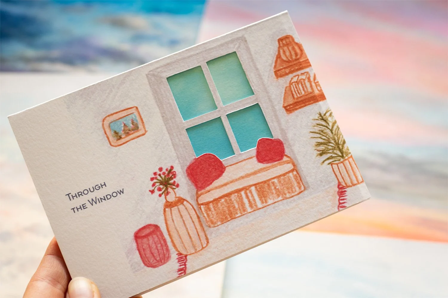 Postcard set, 12 soft pastels drawings of the sky