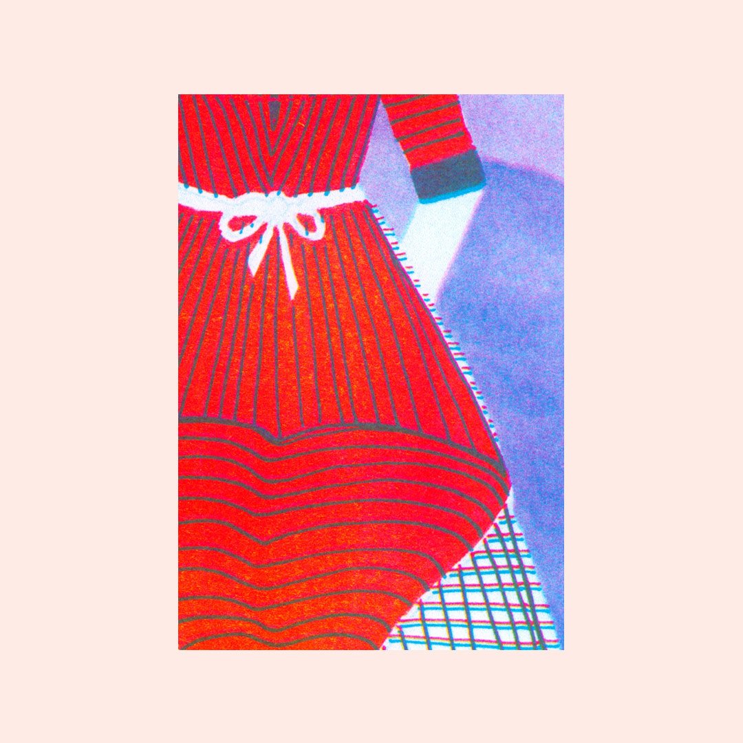 Welsh Lady risograph portrait art print by Clare Jones Paris