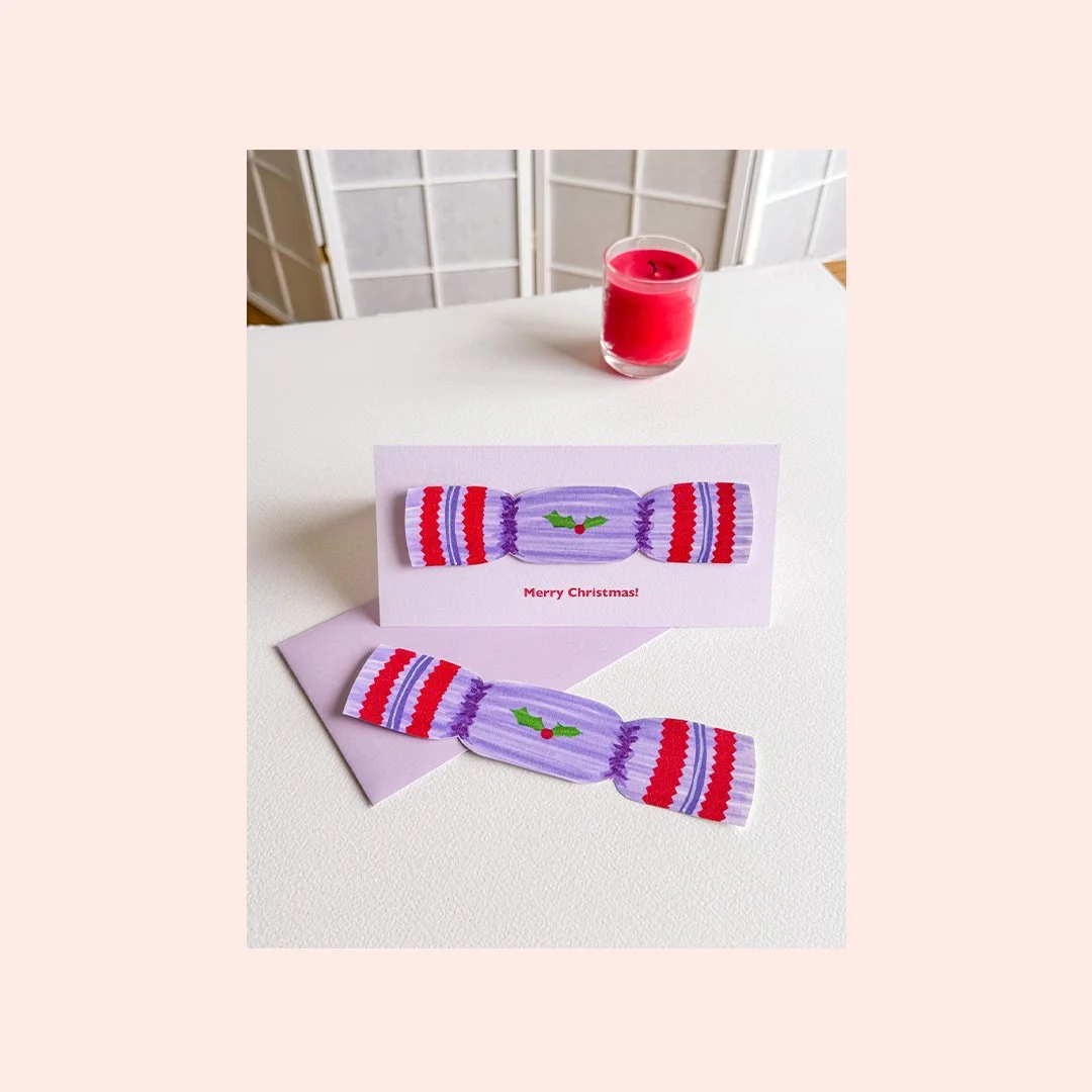 Christmas Cracker card with bookmark