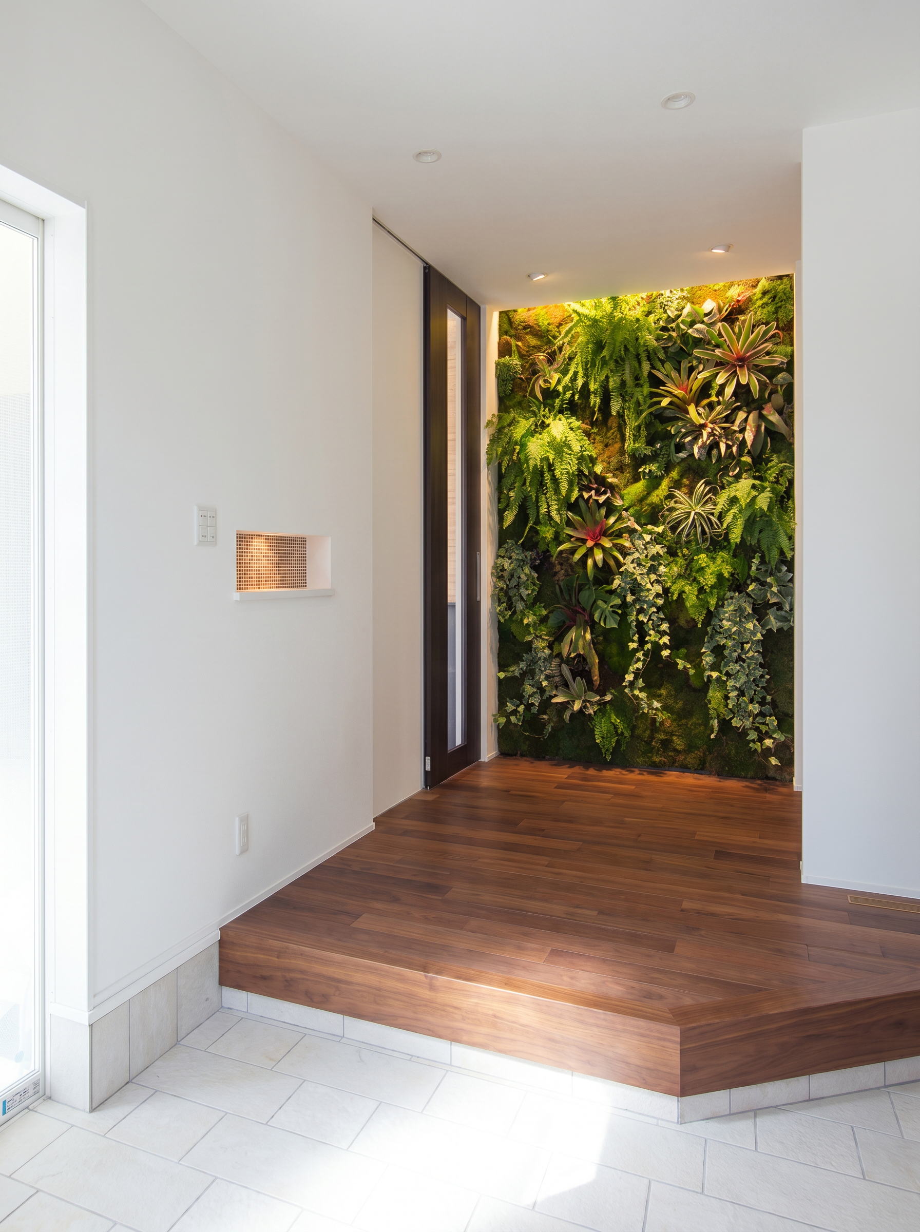 Mur végétal vivant sans entretien, plantes naturelles, végétalisation intérieure, design mur vegetal végétal, sur mesure, durable, écologique et innovant.