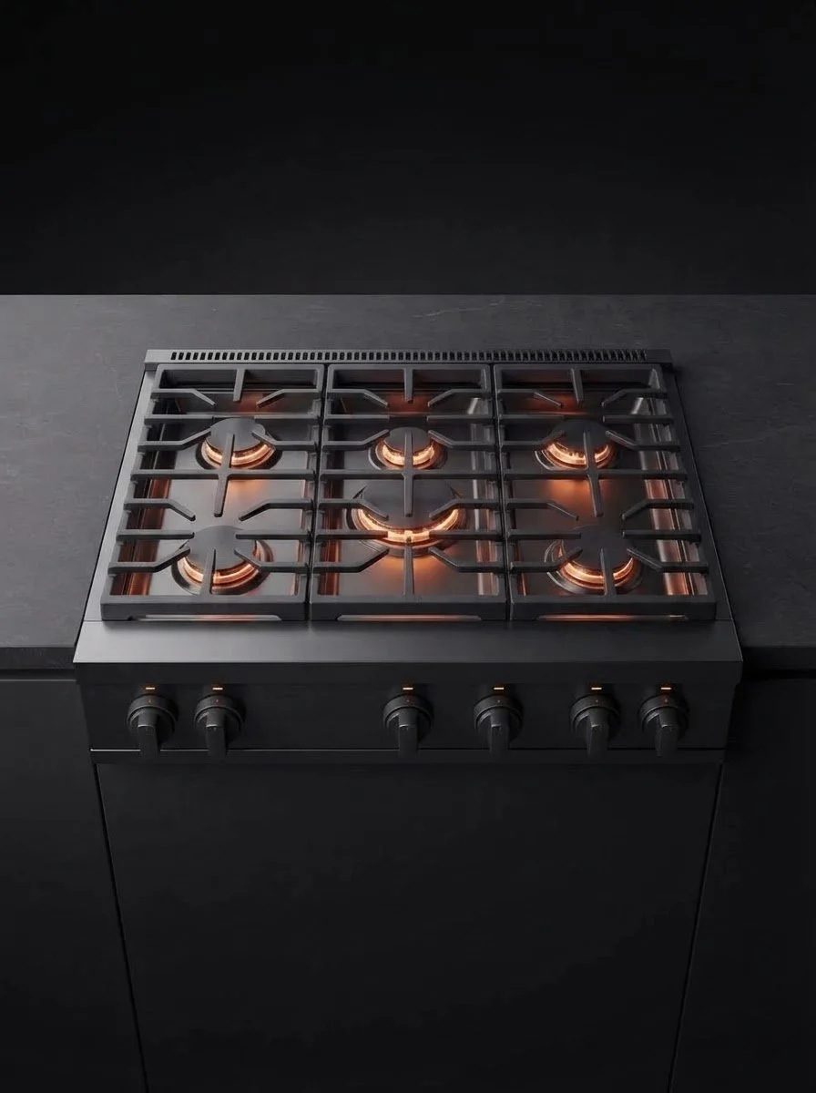 Gas cooktop set in a countertop, stove top repair in Spokane Valley