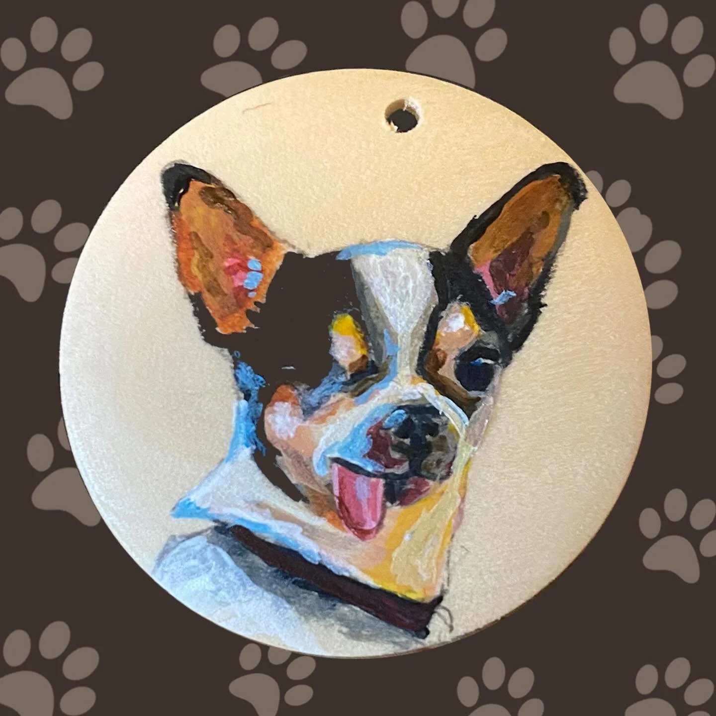 Holly the chihuahua- a truly lovely lady and that tongue is just perfect. How cute is she?? 4cm wooden keyring
