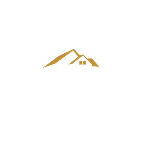 Tyler Stunes Real Estate logo with stylized house and mountain design on black background