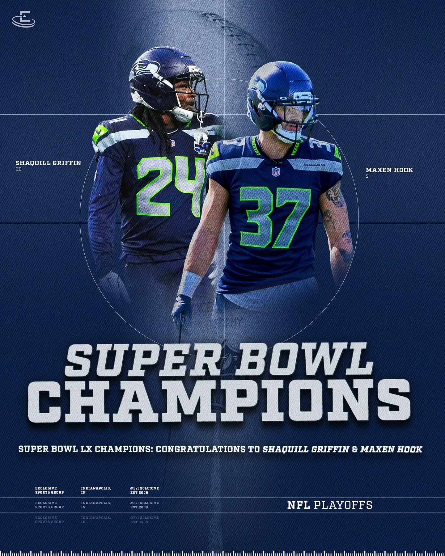 Congratulations to our guys @shaquillg &amp; @mxhook on becoming Super Bowl Champions 🔥 #BeExclusive