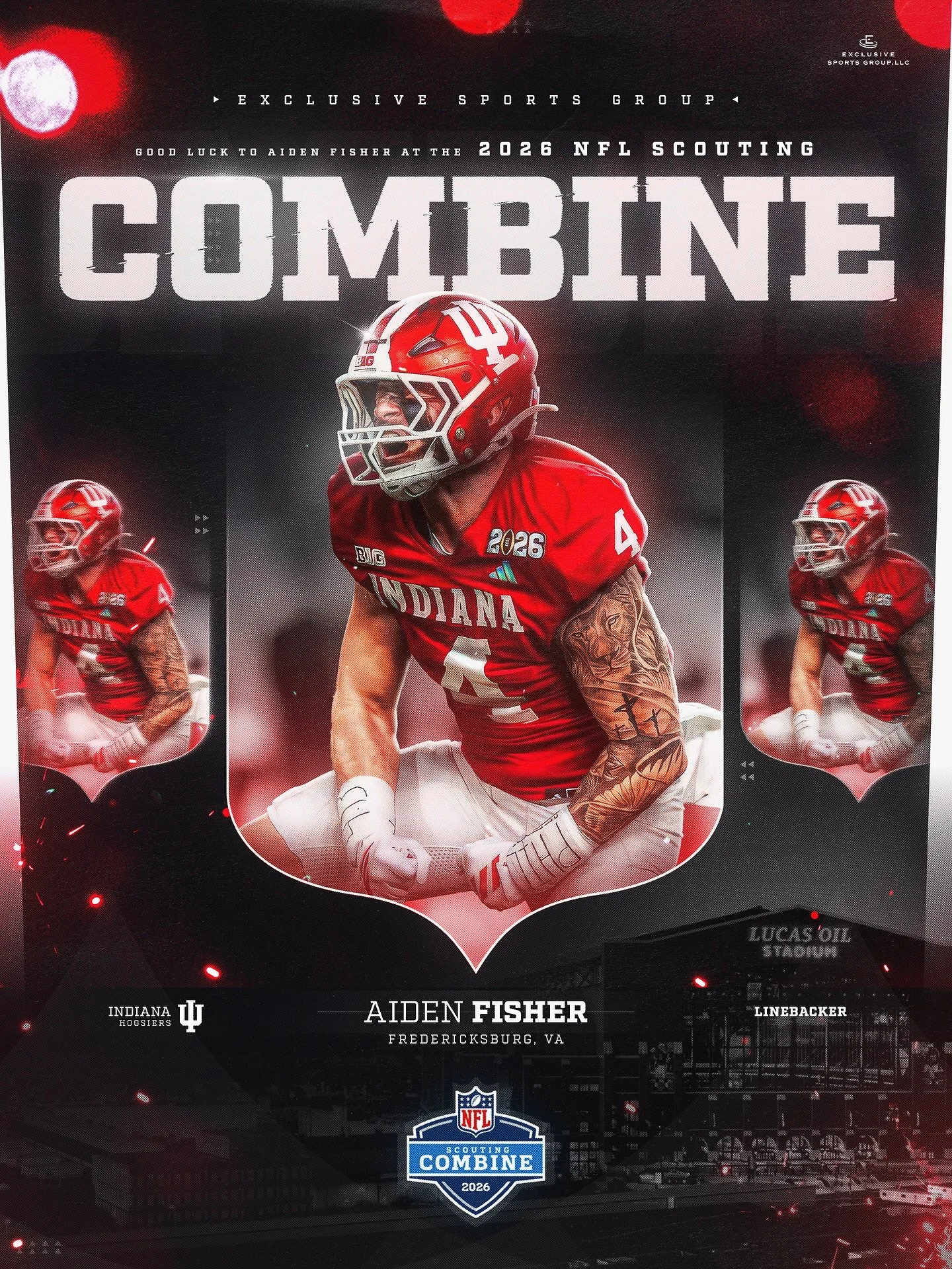 Good luck to our guy @theaidenfisher tomorrow at the 2026 NFL Scouting Combine 🙌 #BeExclusive