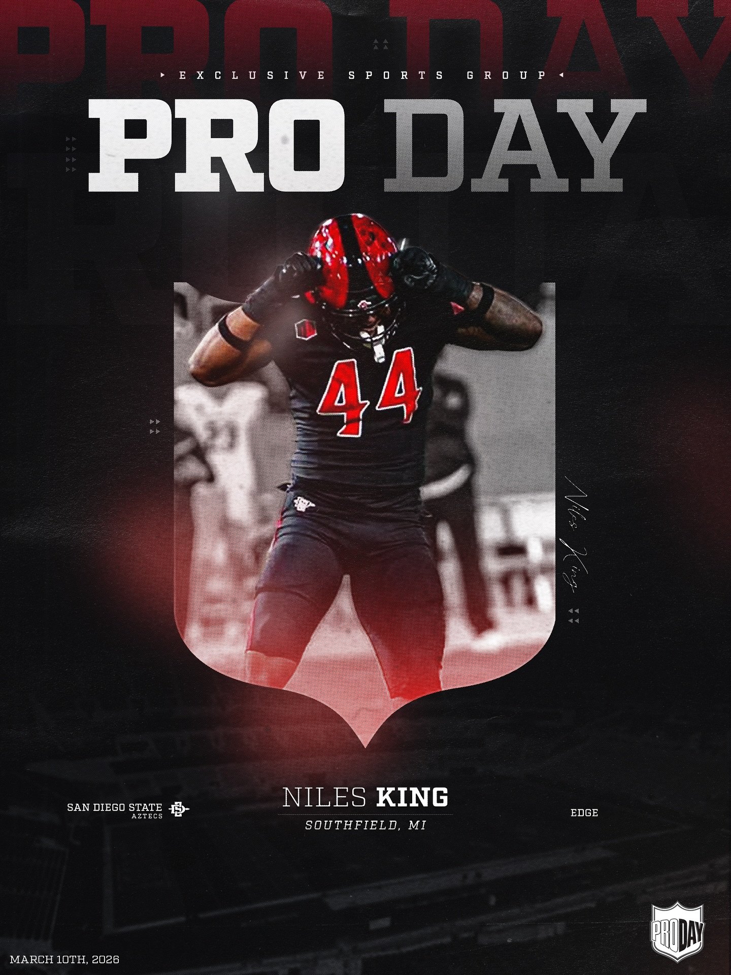 Good luck to our guy @nilesk_ on his Pro Day today 🔥 #BeExclusive