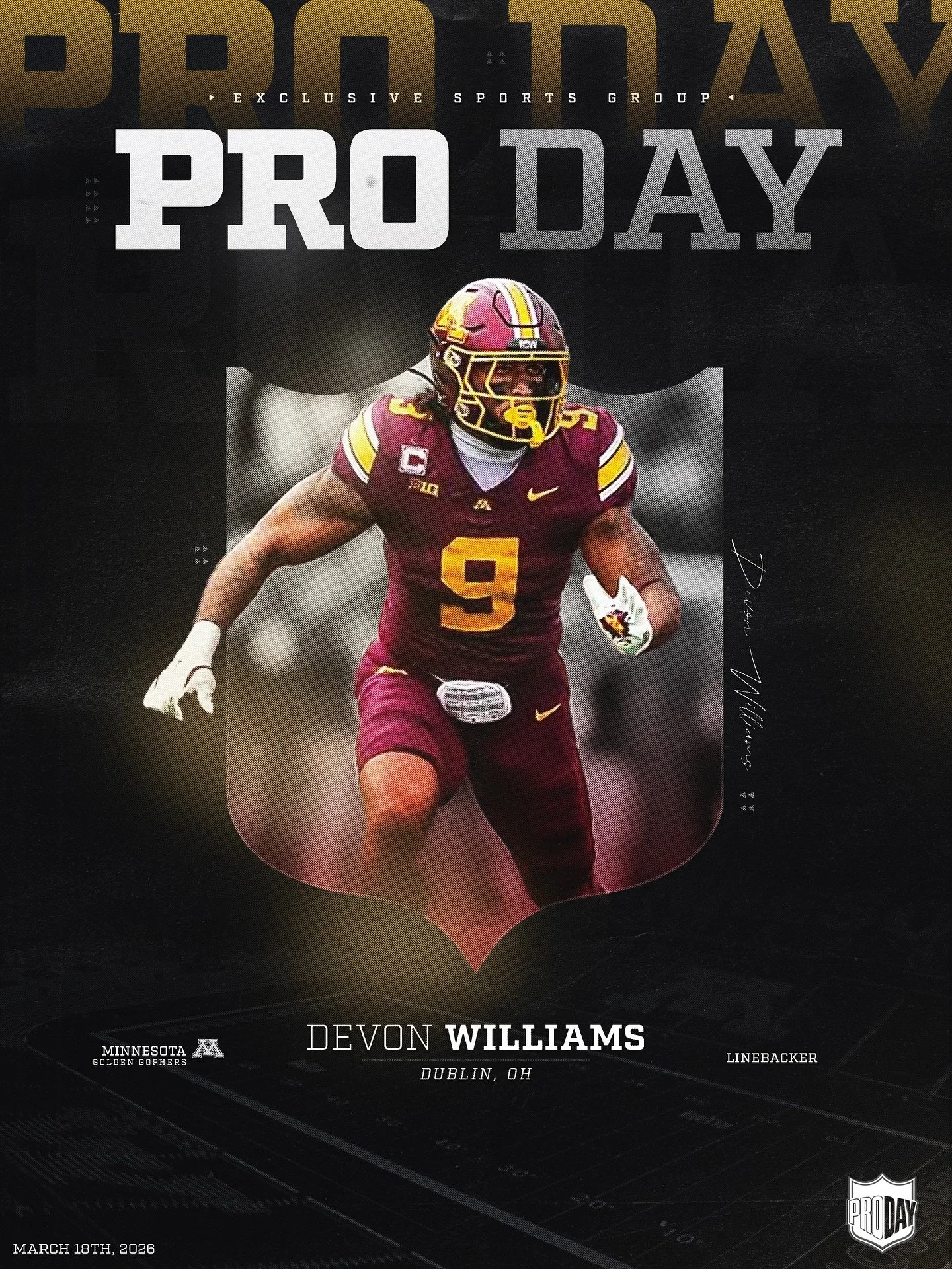 Good luck to our guy&nbsp;@devwilliamss on his Pro Day today 🔥&nbsp;#BeExclusive