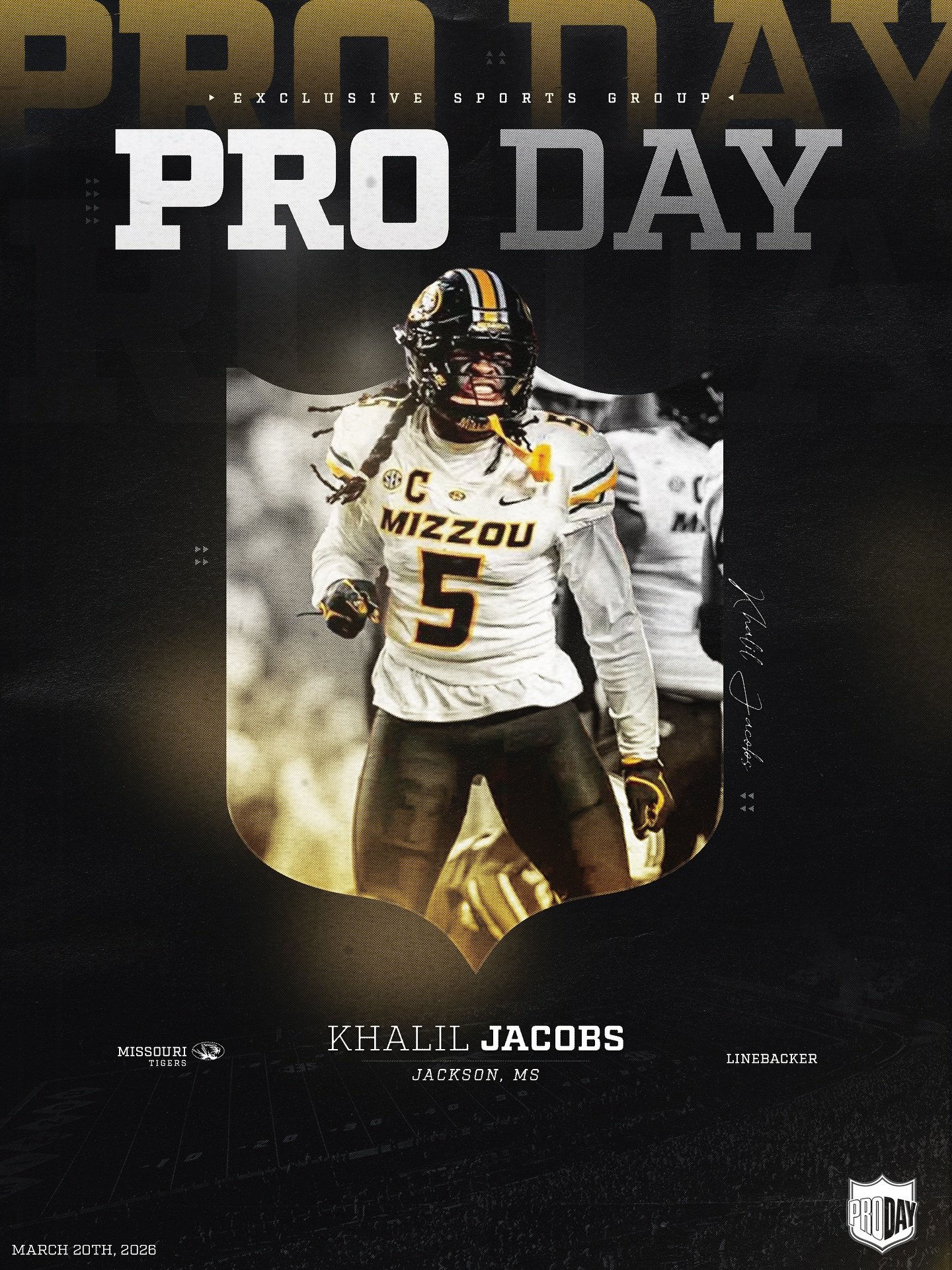 Good luck to our guy @khaliljacobs on his Pro Day today 🔥 #BeExclusive