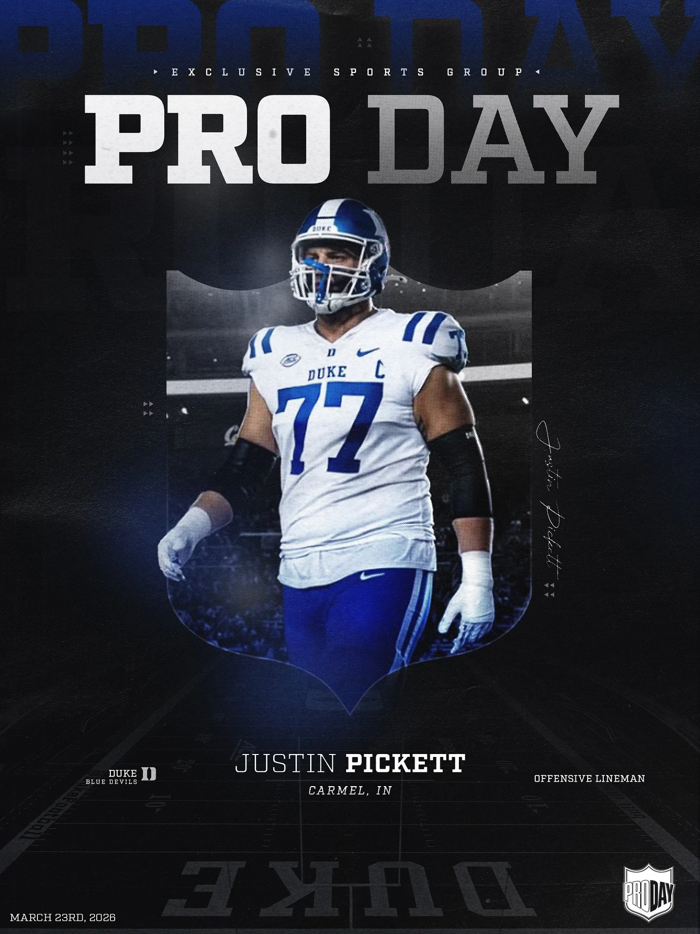 Good luck to our guy&nbsp;@justinpickett_ on his Pro Day today 🔥&nbsp;#BeExclusive
