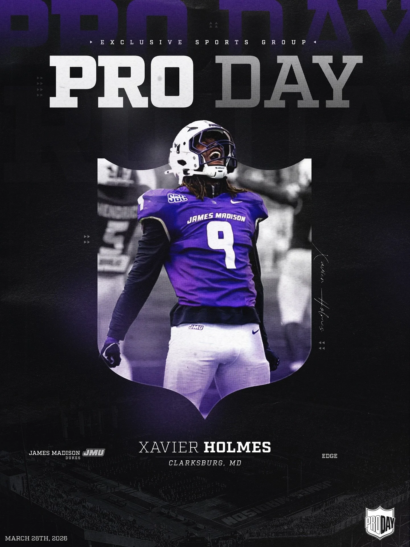 Good luck to our guy @xavier.holmes2 on his Pro Day today 🔥 #BeExclusive