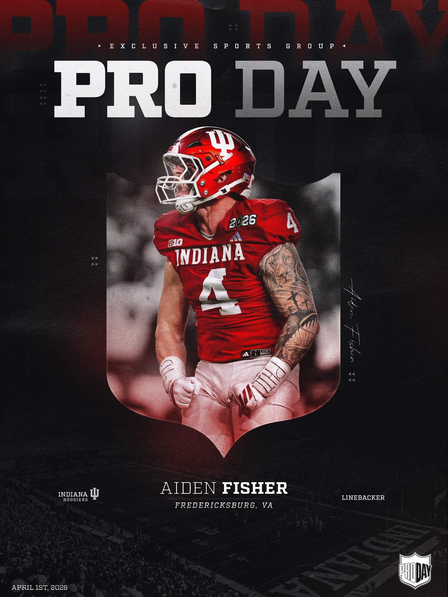 Good luck to our guy @theaidenfisher on his Pro Day today 🔥 #BeExclusive