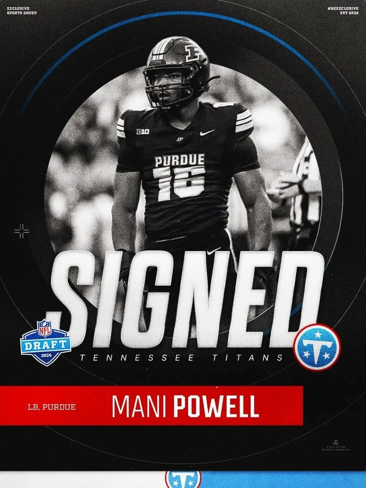 Congratulations to our guy Mani Powell on signing with the Tennessee Titans ✍️ #BeExclusive &bull; @mani.powell16