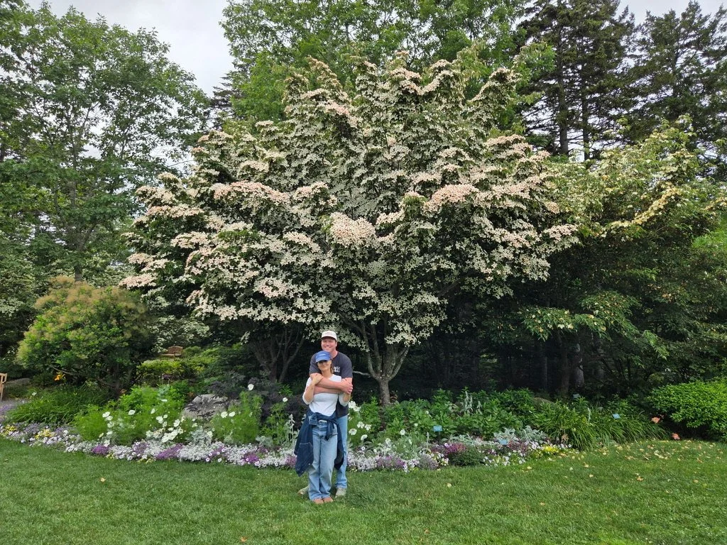 Coastal Maine Botanic Gardens during Callie's first trip to visit Spencer's family in Boothbay.