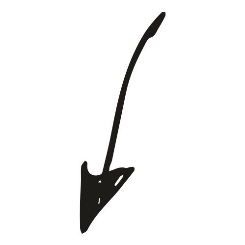 A black silhouette of an arrow