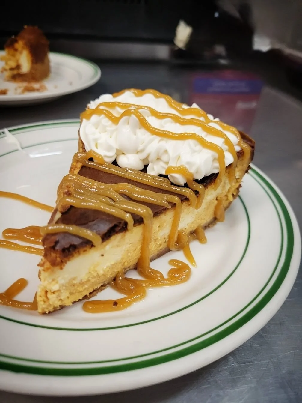 Made by our favorite dessert queen, @_batterborn we have a limited time Marbled Pumpkin Cheesecake with a Cookie Butter Caramel Drizzle and House made vanilla Whipped Cream. 🎃