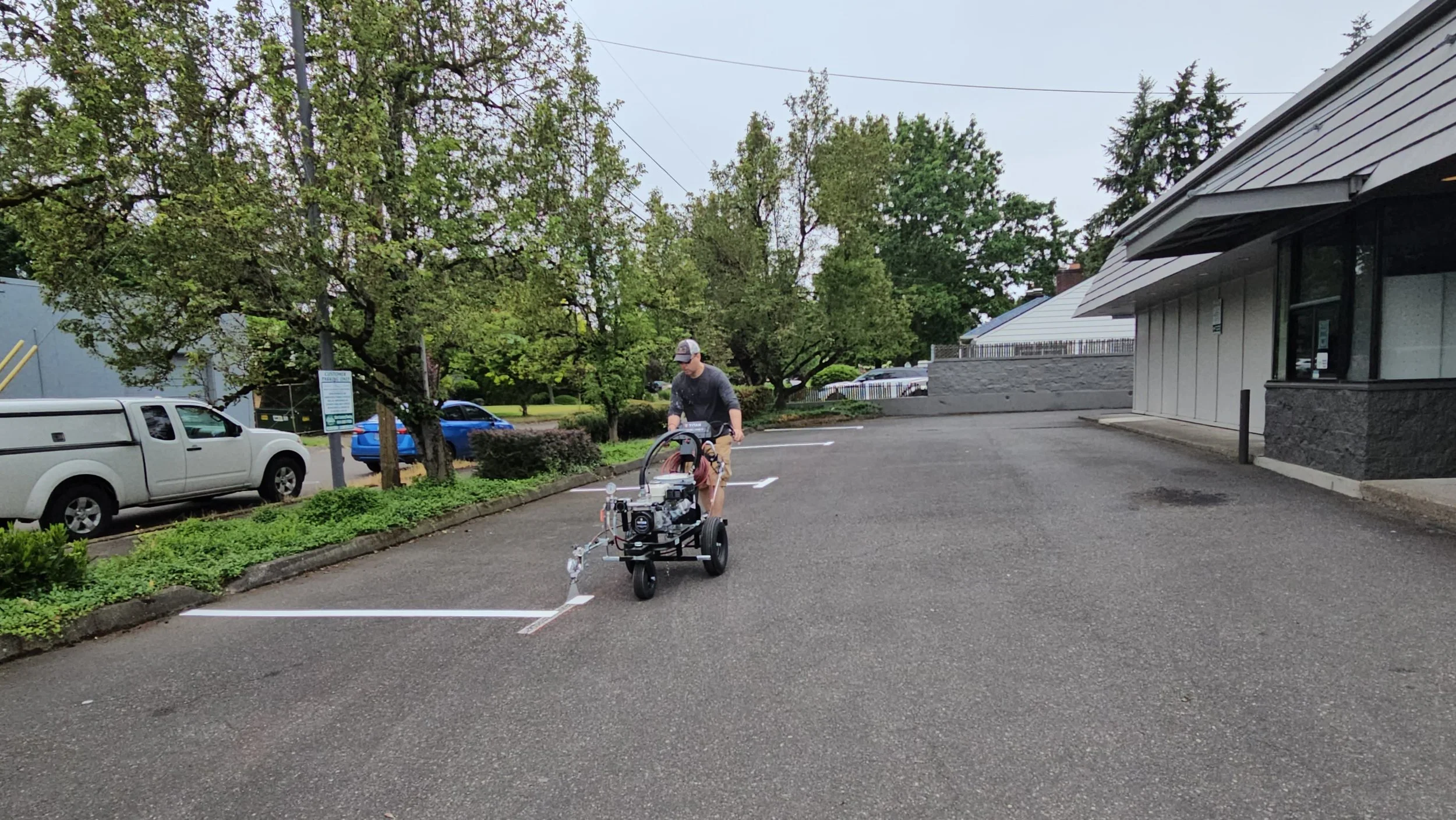 Parking lot striping