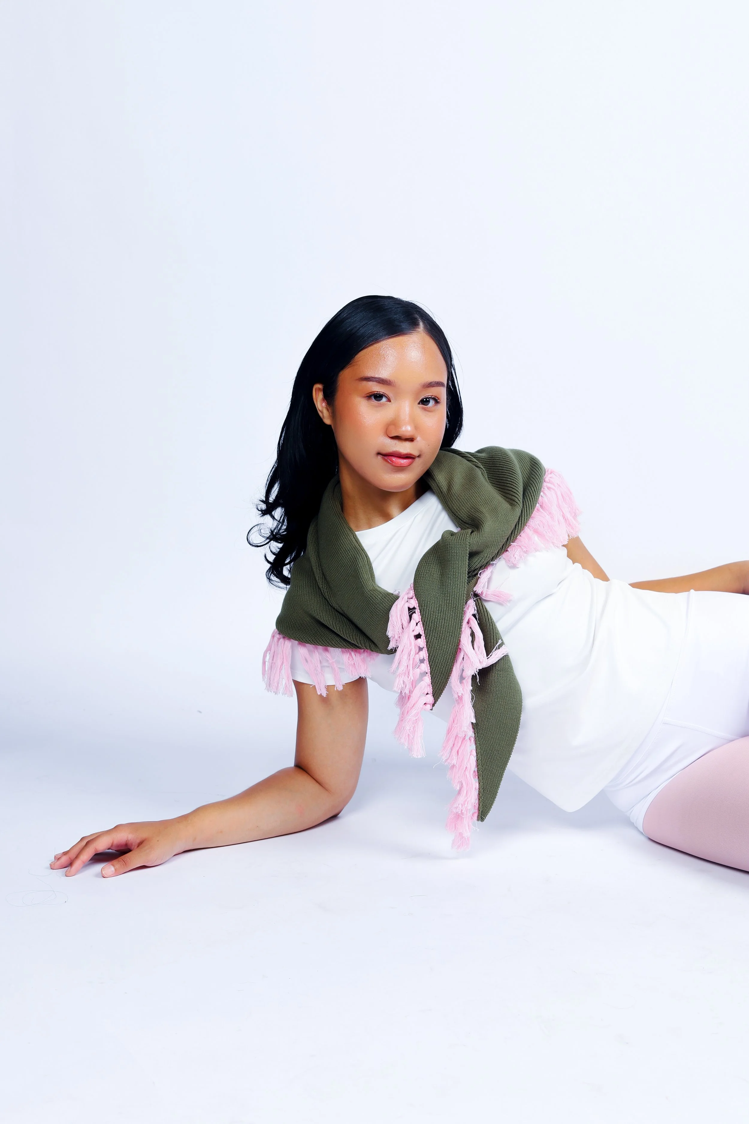CalmLoop Scarf- Moss & Blush