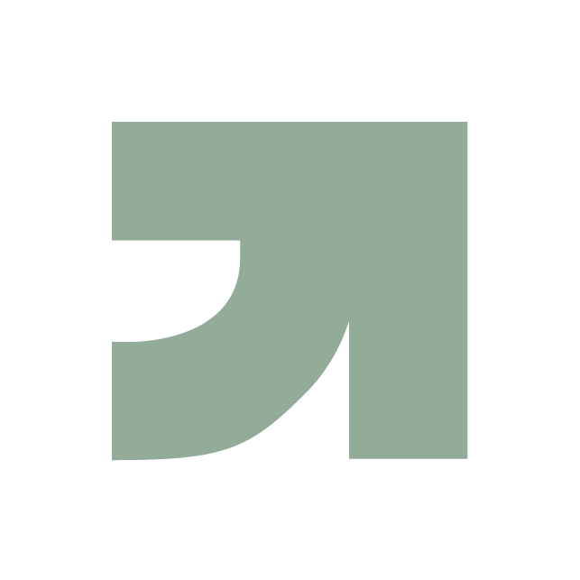 A stylized, abstract logo with a large, light green number 3 and arrow design on a black background.