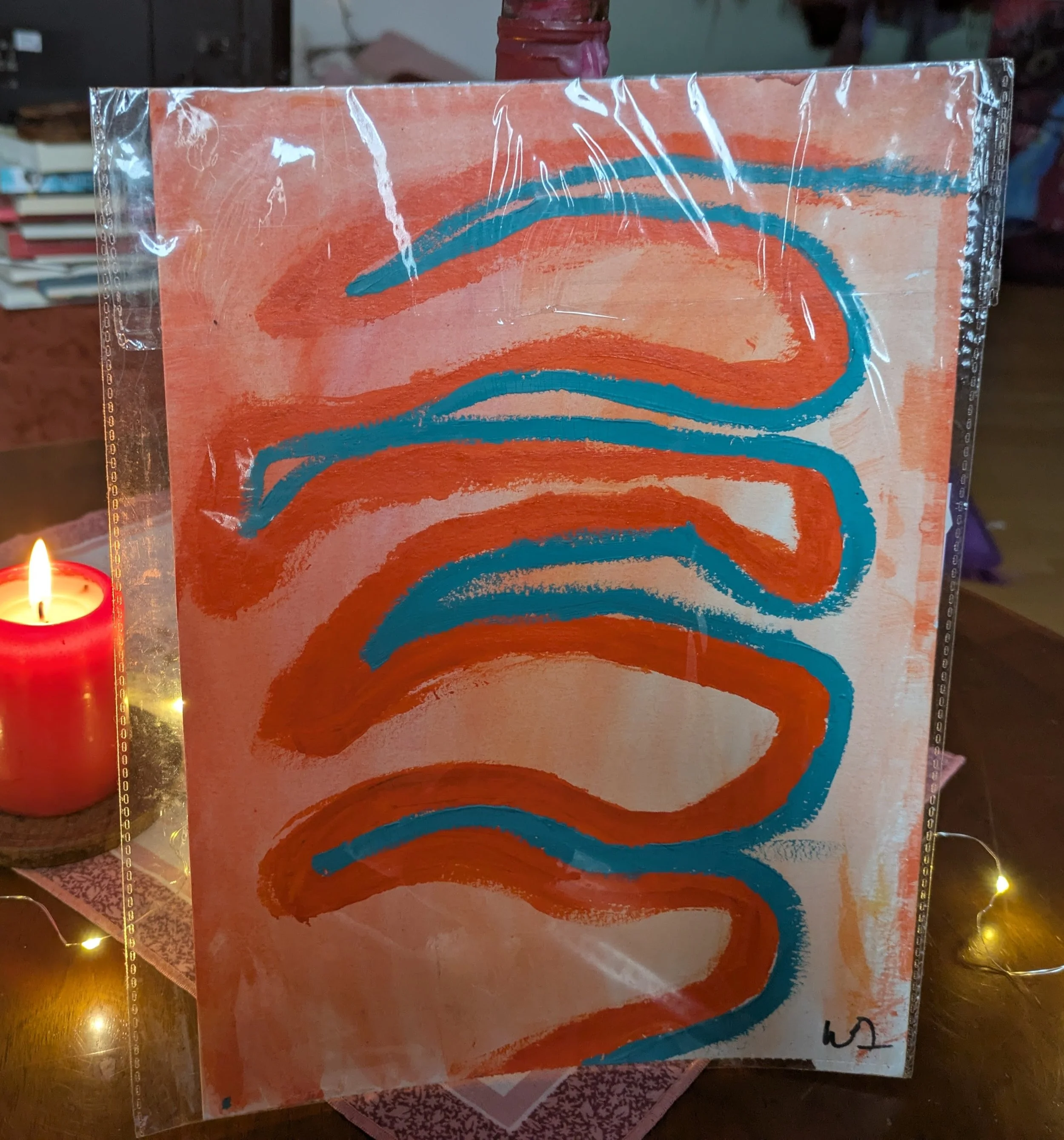 Bewegung in Rot - A4 Original