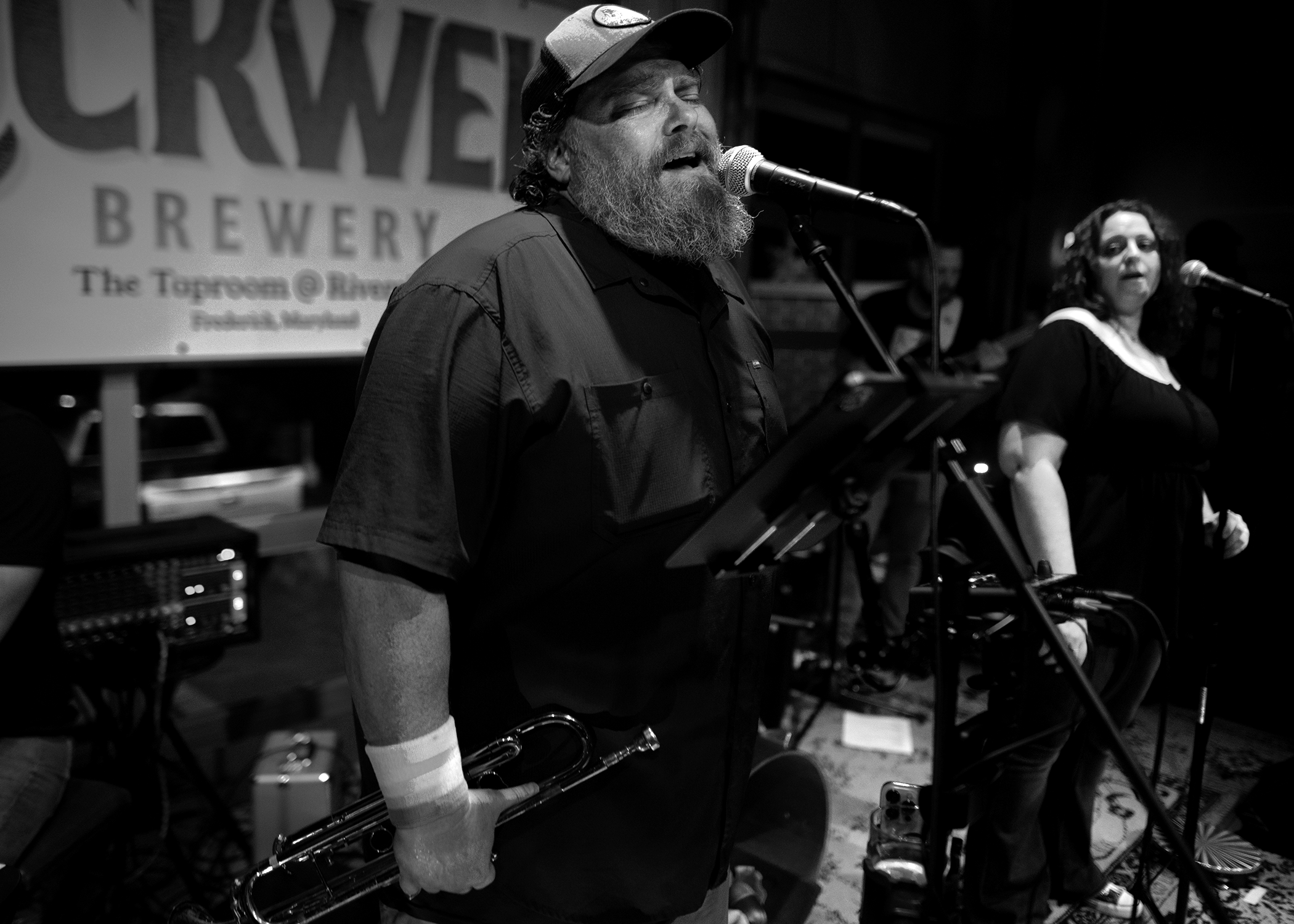 Dan Rickson on vocals and trumpet