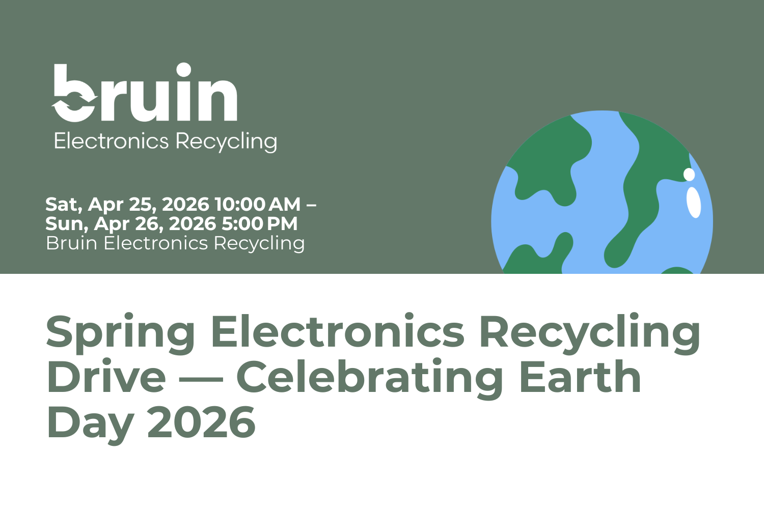 Spring Electronics Recycling Drive — Celebrating Earth Day 2026