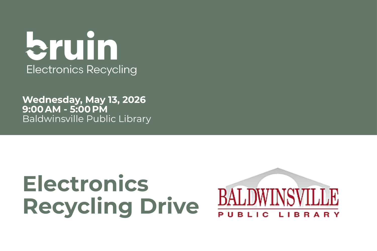 Electronics Recycling Day at the Baldwinsville Public Library