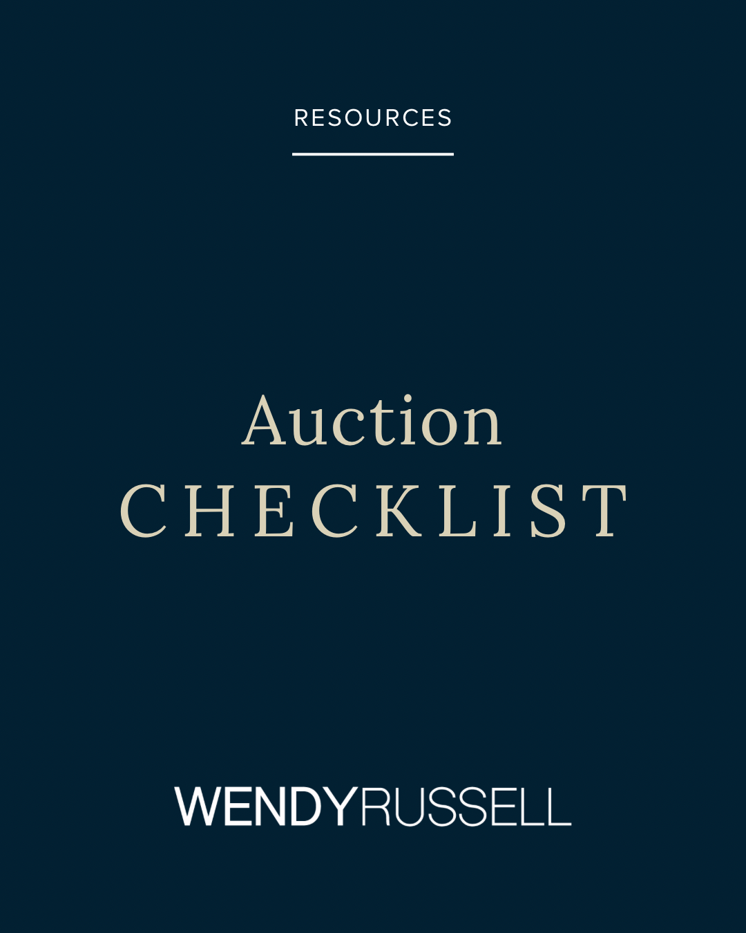 Wendy Russell Auction Checklist