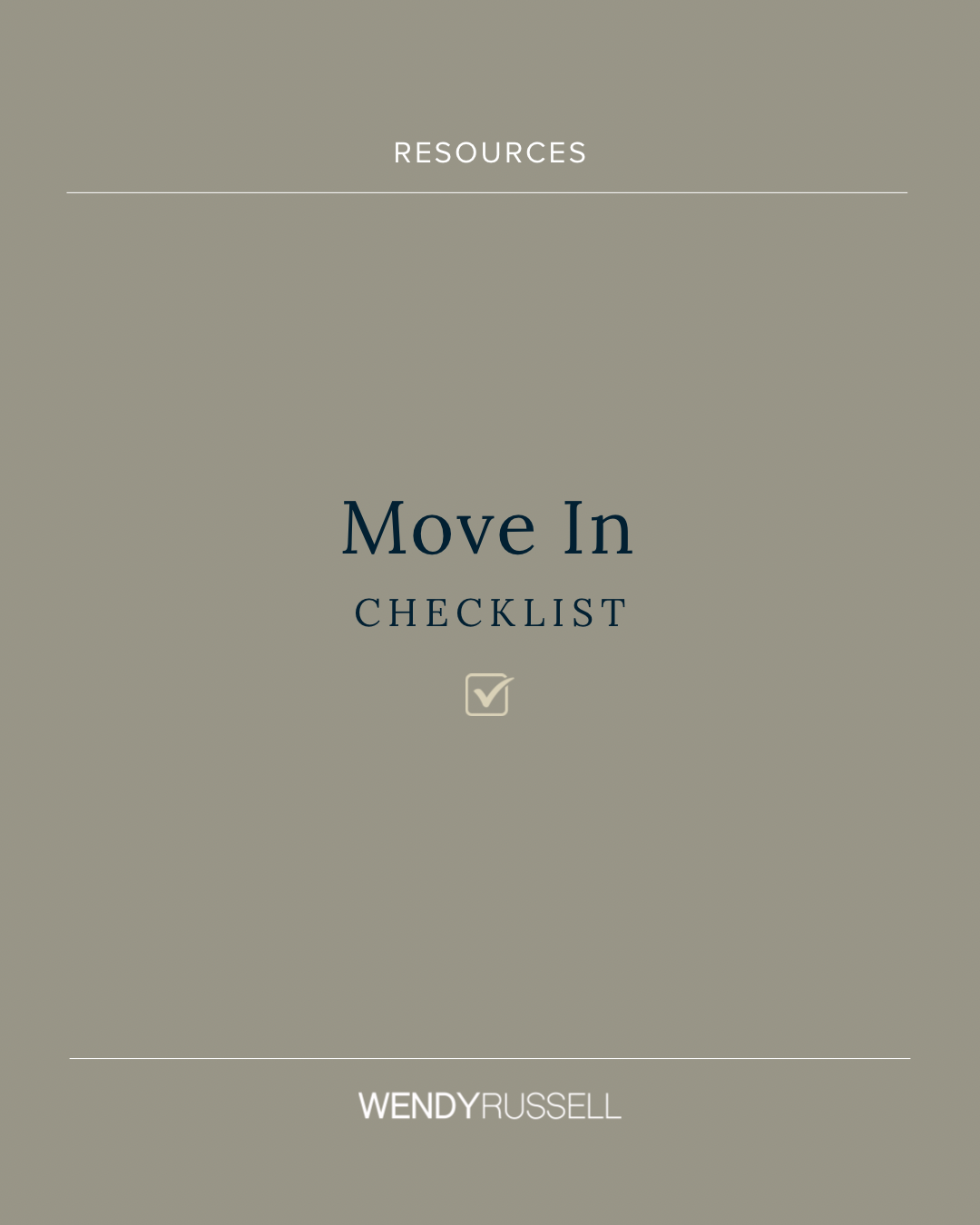 Wendy Russell Move In checklist