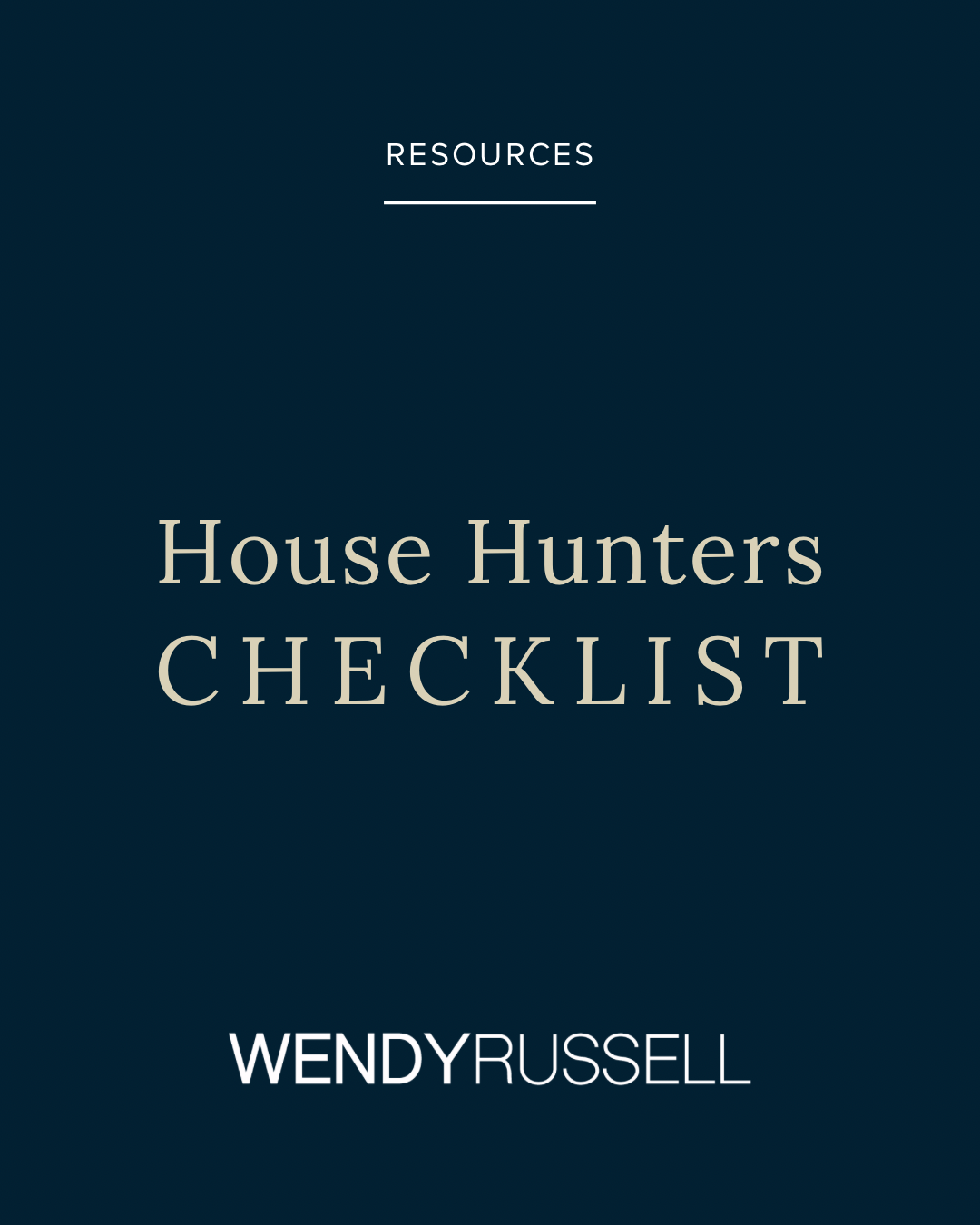 Wendy Russell House Hunters Checklist