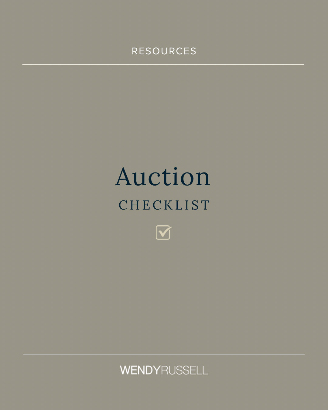 Wendy Russell Auction Checklist