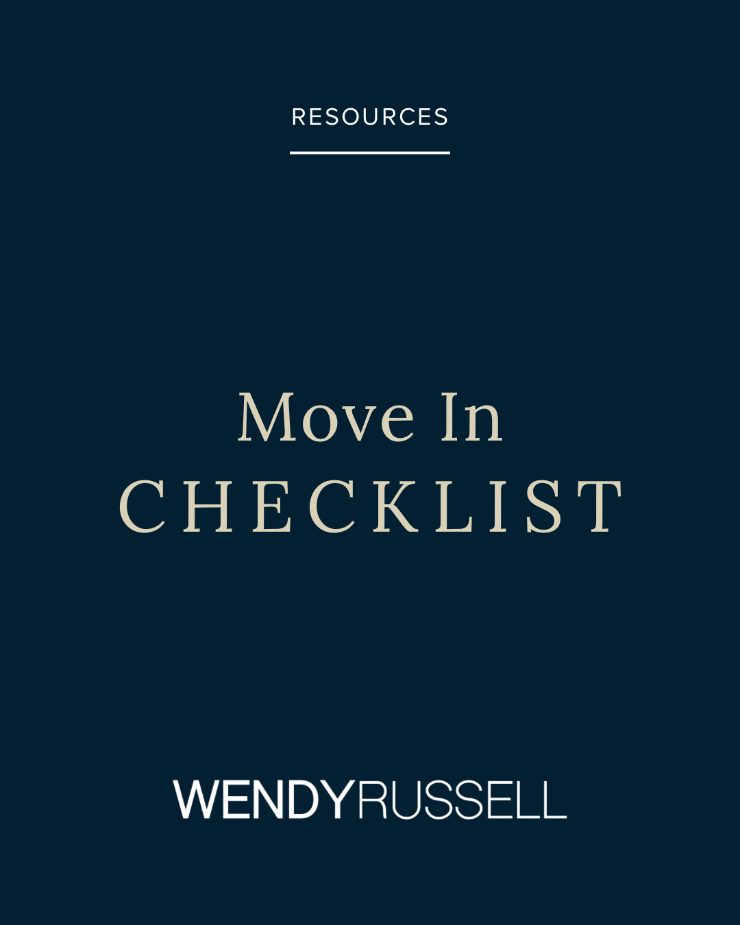 Wendy Russell Move In Checklist