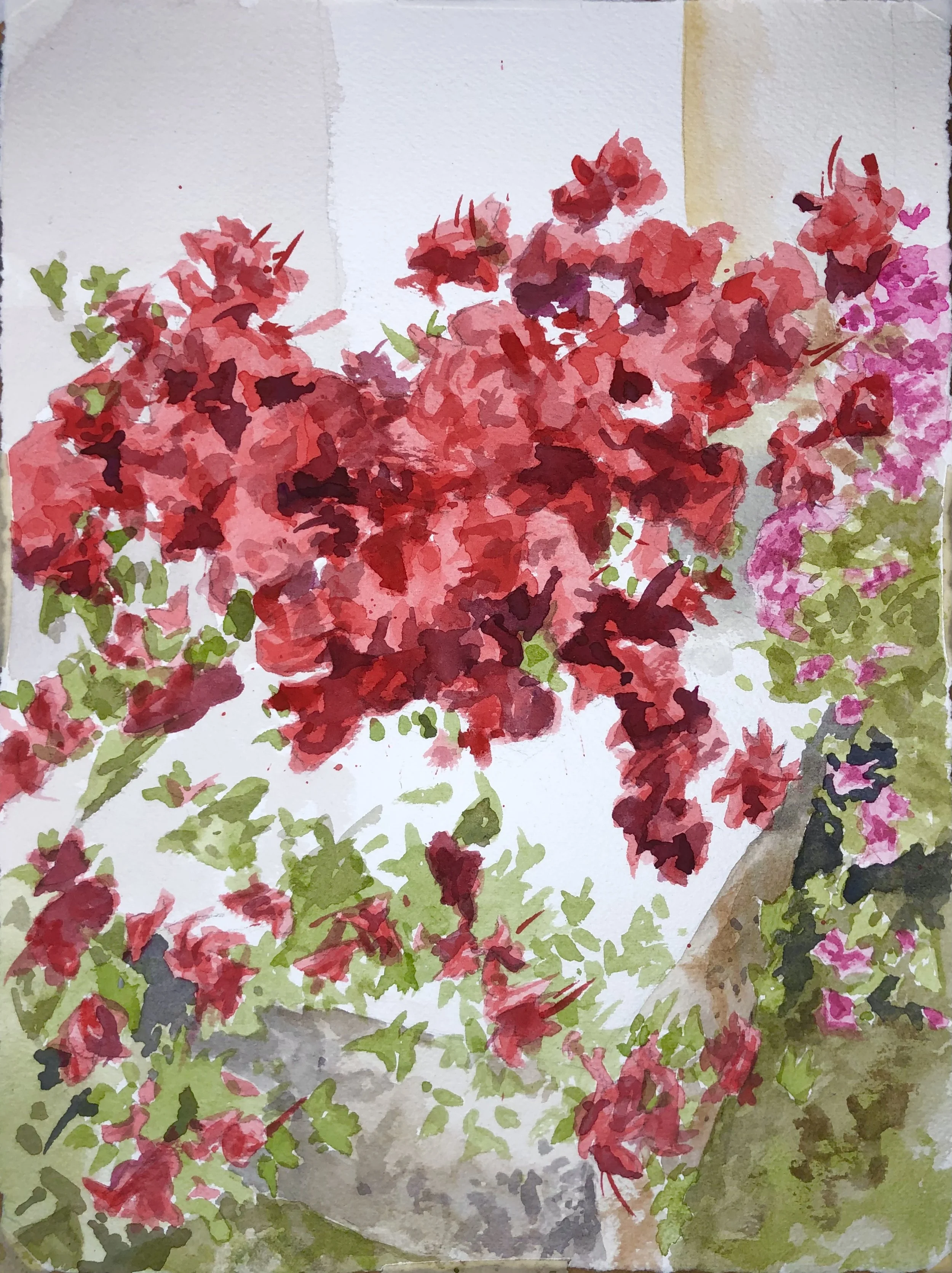 "nube roja" Watercolor on paper. 11.5 x 8.5 IN. 2021.