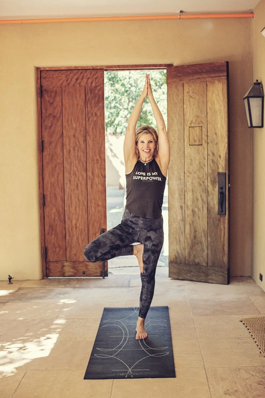 Courtney in a yoga pose