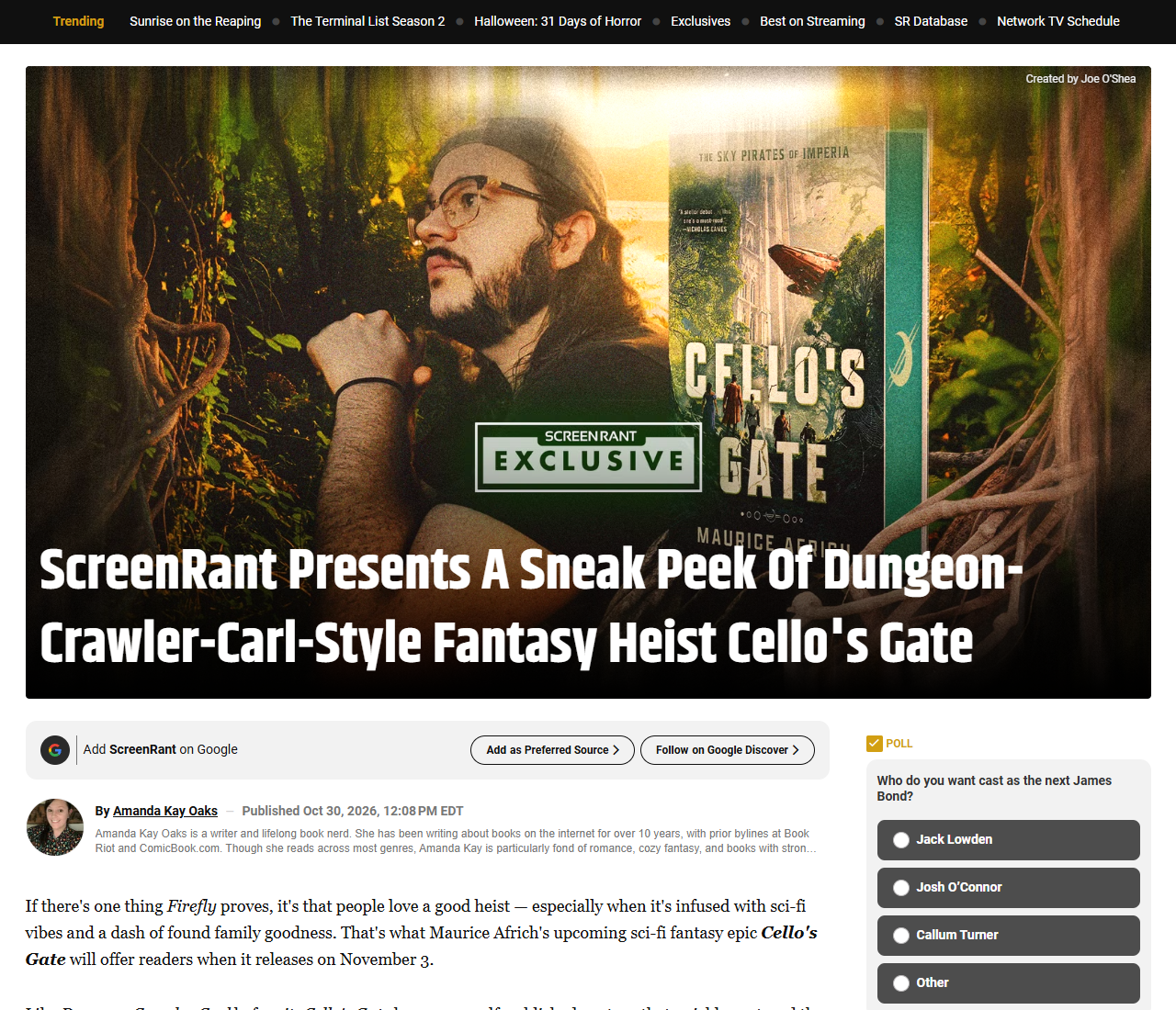 aScreen Rant: a sneak peek of Cello's Gate
