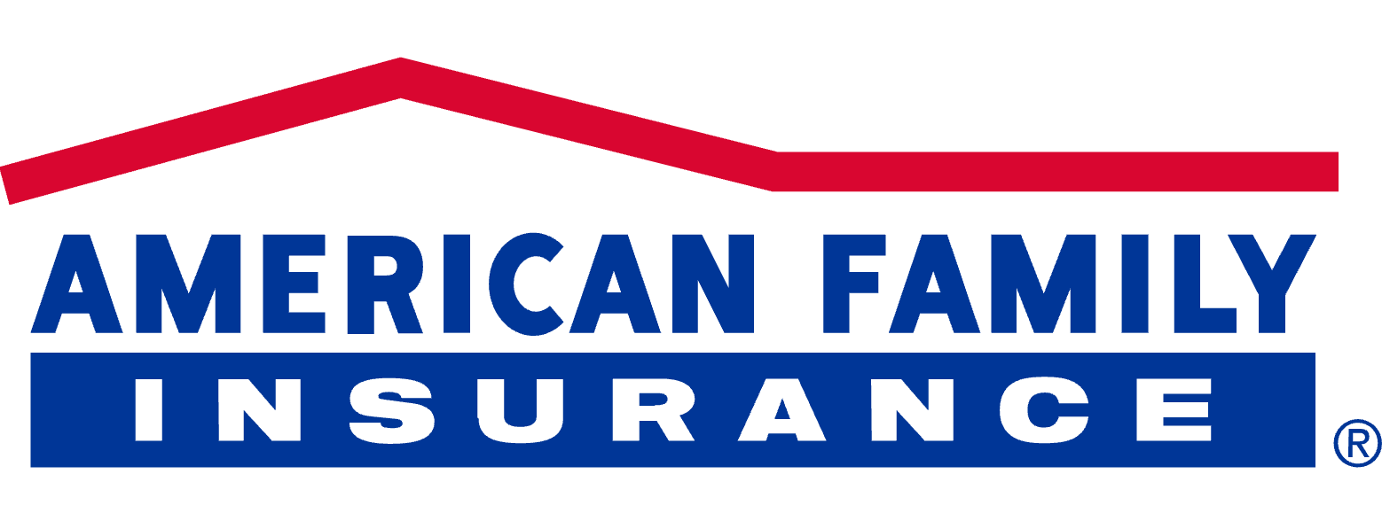 Logo of American Family Insurance with a red roof-like graphic above the text.