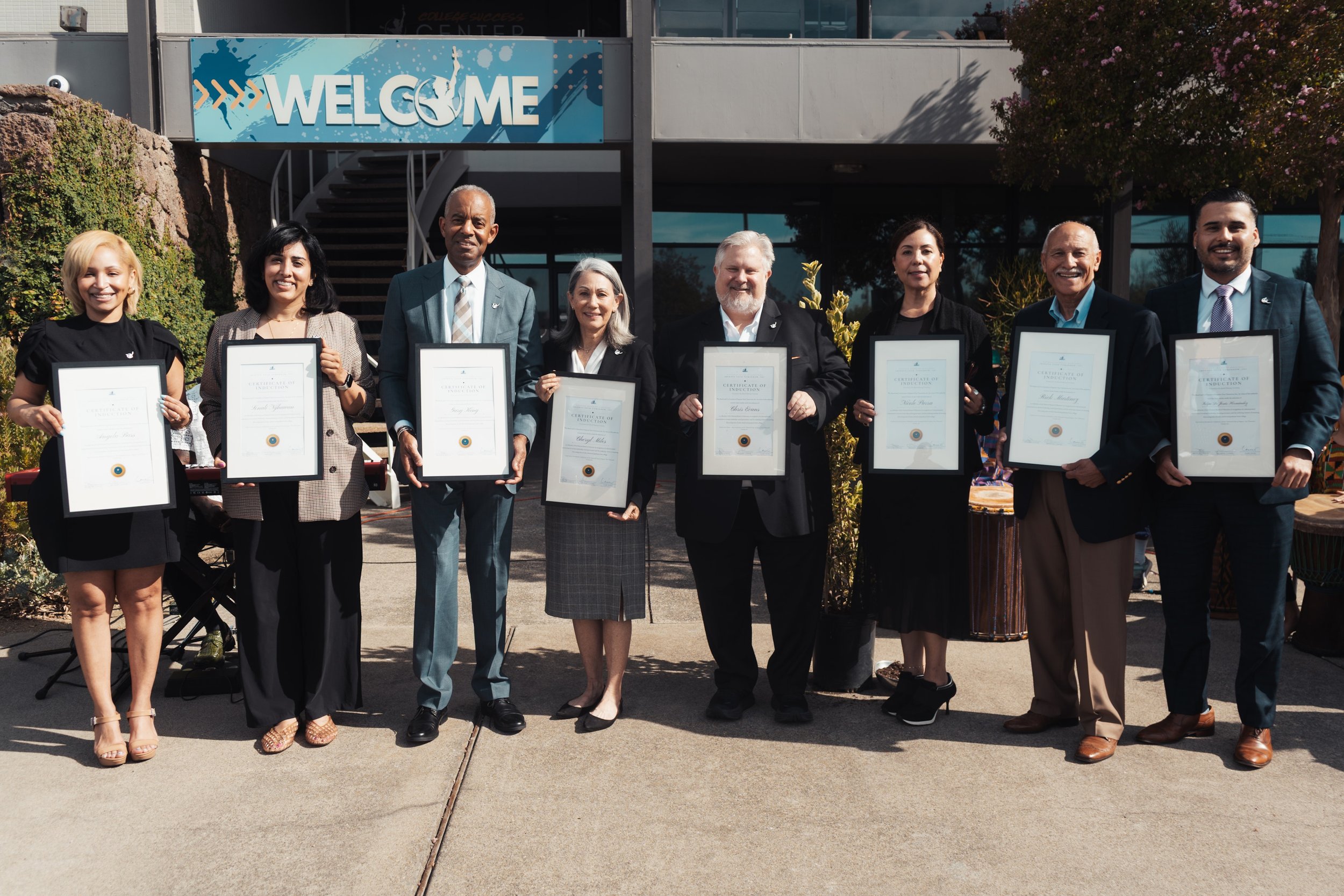   Members of IYT's National Board of Directors at the 2026 National Board Summit in Sacramento. From left: Angela Bass, Sonali Nijhawan, Gary King, Cheryl Miles, Chris Evans, Nicole Parra, Rick Martinez, and Felipe De Jesús Hernández.  