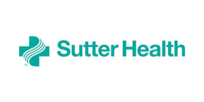 Sutter Health logo with a teal cross and a wavy line design
