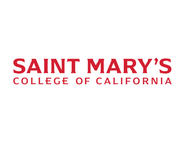 Saint Mary's College of California logo in red text on a white background.