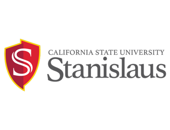 Logo of California State University Stanislaus with a shield and stylized 'S'