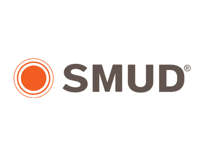 SMUD logo with orange circle and concentric lines